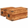 Juego de cofres de almacenamiento 2 uds madera de mango rugosa