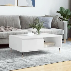 Glossy white engineered wood coffee table 90x60x35 cm by vidaXL, Coffee table - Ref: Foro24-827054, Price: 65,69 €, Discount: %