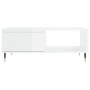 Glänzend weißer Couchtisch aus Holzwerkstoff, 90 x 60 x 35 cm von vidaXL, Couchtisch - Ref: Foro24-827054, Preis: 66,51 €, Ra...