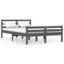 Gray solid wood bed frame King Size 150x200 cm by vidaXL, Beds and slatted bases - Ref: Foro24-814826, Price: 146,94 €, Disco...