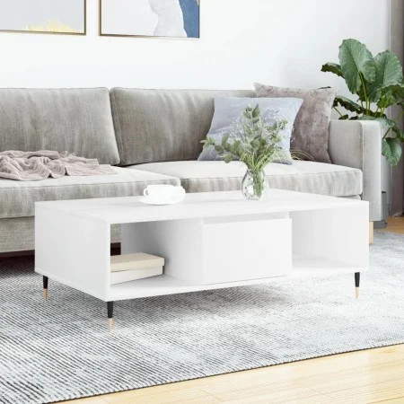 Weißer Couchtisch aus Holzwerkstoff, 104 x 60 x 35 cm von vidaXL, Couchtisch - Ref: Foro24-827076, Preis: 66,82 €, Rabatt: %