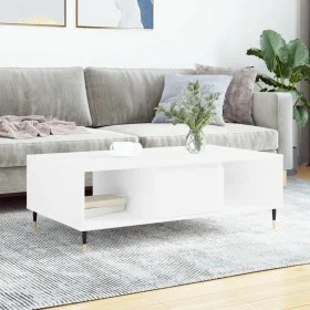 Glänzend weißer Couchtisch aus Holzwerkstoff, 104 x 60 x 35 cm von vidaXL, Couchtisch - Ref: Foro24-827078, Preis: 87,39 €, R...