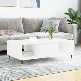 Glänzend weißer Couchtisch aus Holzwerkstoff, 104 x 60 x 35 cm von vidaXL, Couchtisch - Ref: Foro24-827078, Preis: 88,74 €, R...