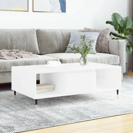 Glossy white engineered wood coffee table 104x60x35 cm by vidaXL, Coffee table - Ref: Foro24-827078, Price: 87,39 €, Discount: %