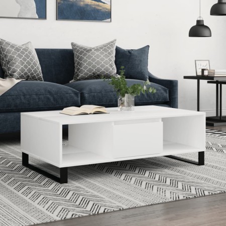 Weißer Couchtisch aus Holzwerkstoff, 104 x 60 x 35 cm von vidaXL, Couchtisch - Ref: Foro24-827092, Preis: 93,93 €, Rabatt: %