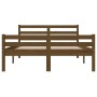 Solid wood bed frame King honey brown 150x200 cm by vidaXL, Beds and slatted bases - Ref: Foro24-814827, Price: 154,18 €, Dis...