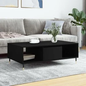 Black engineered wood coffee table 104x60x35 cm by vidaXL, Coffee table - Ref: Foro24-827077, Price: 66,93 €, Discount: %