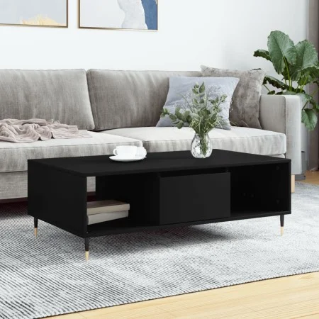Black engineered wood coffee table 104x60x35 cm by vidaXL, Coffee table - Ref: Foro24-827077, Price: 67,75 €, Discount: %