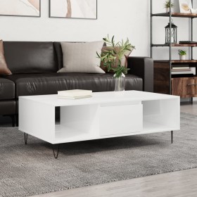 Glänzend weißer Couchtisch aus Holzwerkstoff, 104 x 60 x 35 cm von vidaXL, Couchtisch - Ref: Foro24-827086, Preis: 71,45 €, R...