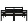 Black solid wood bed frame King Size 150x200 cm by vidaXL, Beds and slatted bases - Ref: Foro24-814828, Price: 151,92 €, Disc...