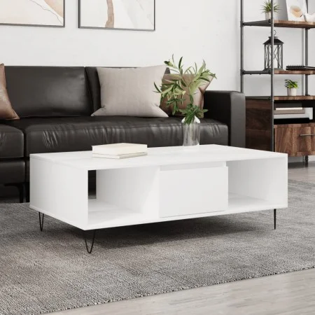 Mesa de centro madera de ingeniería blanco 104x60x35 cm de vidaXL, Mesas de centro - Ref: Foro24-827084, Precio: 64,88 €, Des...