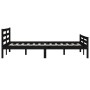 Black solid wood bed frame King Size 150x200 cm by vidaXL, Beds and slatted bases - Ref: Foro24-814828, Price: 151,92 €, Disc...