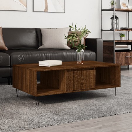 Mesa de centro madera de ingeniería roble marrón 104x60x35 cm de vidaXL, Mesas de centro - Ref: Foro24-827091, Precio: 82,76 ...