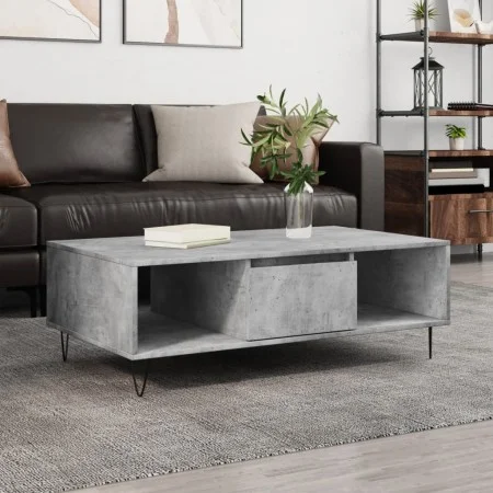Mesa de centro madera de ingeniería gris hormigón 104x60x35 cm de vidaXL, Mesas de centro - Ref: Foro24-827088, Precio: 64,28...
