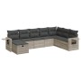 Set de sofás de jardín 8 pzas y cojines ratán sintético gris