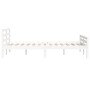 Weißer Massivholzbettrahmen 160x200 cm von vidaXL, Betten und Lattenroste - Ref: Foro24-814830, Preis: 127,27 €, Rabatt: %
