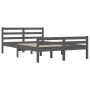 Estructura de cama de madera maciza gris 160x200 cm de vidaXL, Camas y somieres - Ref: Foro24-814831, Precio: 133,46 €, Descu...