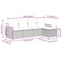 Set comedor de jardín 5 piezas y cojines ratán sintético marrón