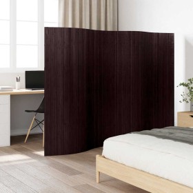 Biombo divisor bambú marrón oscuro 250x165 cm