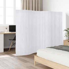 Biombo divisor bambú blanco 250x165 cm