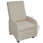 Sillón plegable de cuero sintético color crema en Sillones | Comprar online en Foro24