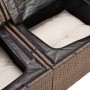 Set sofás de jardín 6 piezas y cojines ratán sintético marrón