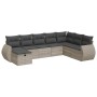Set de sofás de jardín 8 pzas y cojines ratán sintético gris