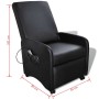 Sillón de masaje de cuero sintético negro