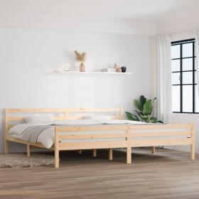 Estructura de cama madera maciza 200x200 cm