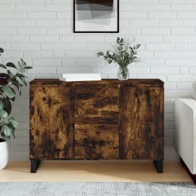 Smoked oak engineered wood sideboard 104x35x70 cm by vidaXL, Sideboards - Ref: Foro24-827217, Price: 97,15 €, Discount: %