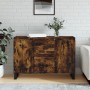 Aparador de madera de ingeniería roble ahumado 104x35x70 cm de vidaXL, Aparadores - Ref: Foro24-827217, Precio: 101,75 €, Des...
