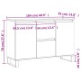 Aparador de madera de ingeniería roble ahumado 104x35x70 cm de vidaXL, Aparadores - Ref: Foro24-827217, Precio: 101,75 €, Des...