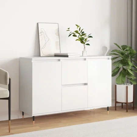 Glossy white engineered wood sideboard 104x35x70 cm by vidaXL, Sideboards - Ref: Foro24-827198, Price: 107,84 €, Discount: %