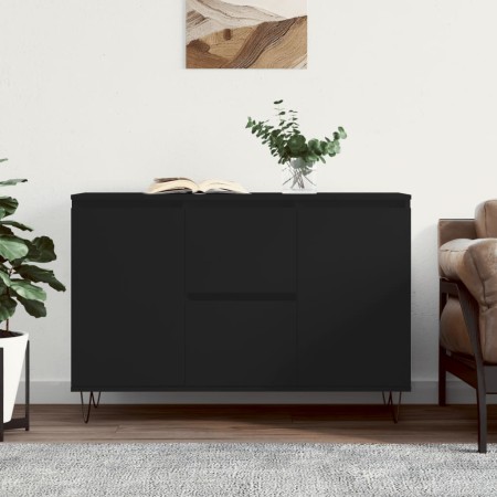 Black engineered wood sideboard 104x35x70 cm by vidaXL, Sideboards - Ref: Foro24-827205, Price: 111,30 €, Discount: %