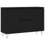 Black engineered wood sideboard 104x35x70 cm by vidaXL, Sideboards - Ref: Foro24-827205, Price: 109,67 €, Discount: %