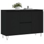 Black engineered wood sideboard 104x35x70 cm by vidaXL, Sideboards - Ref: Foro24-827205, Price: 111,30 €, Discount: %