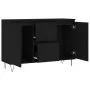 Black engineered wood sideboard 104x35x70 cm by vidaXL, Sideboards - Ref: Foro24-827205, Price: 109,67 €, Discount: %