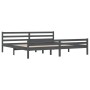 Gray solid wood bed frame 200x200 cm by vidaXL, Beds and slatted bases - Ref: Foro24-814841, Price: 102,54 €, Discount: %