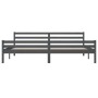Gray solid wood bed frame 200x200 cm by vidaXL, Beds and slatted bases - Ref: Foro24-814841, Price: 102,54 €, Discount: %