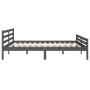 Gray solid wood bed frame 200x200 cm by vidaXL, Beds and slatted bases - Ref: Foro24-814841, Price: 102,54 €, Discount: %