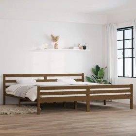 Estructura de cama madera maciza marrón miel 200x200 cm