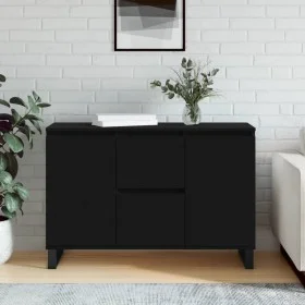 Black engineered wood sideboard 104x35x70 cm by vidaXL, Sideboards - Ref: Foro24-827213, Price: 121,10 €, Discount: %