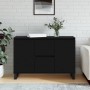 Black engineered wood sideboard 104x35x70 cm by vidaXL, Sideboards - Ref: Foro24-827213, Price: 123,31 €, Discount: %
