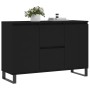 Black engineered wood sideboard 104x35x70 cm by vidaXL, Sideboards - Ref: Foro24-827213, Price: 123,31 €, Discount: %