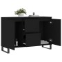 Black engineered wood sideboard 104x35x70 cm by vidaXL, Sideboards - Ref: Foro24-827213, Price: 123,31 €, Discount: %