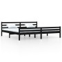 Estructura de cama de madera maciza negro 200x200 cm de vidaXL, Camas y somieres - Ref: Foro24-814843, Precio: 171,88 €, Desc...