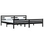 Estructura de cama de madera maciza negro 200x200 cm de vidaXL, Camas y somieres - Ref: Foro24-814843, Precio: 171,88 €, Desc...