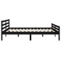 Estructura de cama de madera maciza negro 200x200 cm de vidaXL, Camas y somieres - Ref: Foro24-814843, Precio: 171,88 €, Desc...