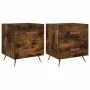 Mesita noche 2 uds madera ingeniería roble ahumado 40x35x47,5cm de vidaXL, Mesitas de noche - Ref: Foro24-827255, Precio: 56,...
