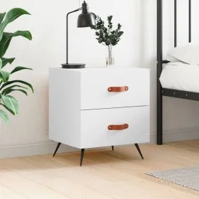 Engineered wood white bedside table 40x35x47.5 cm by vidaXL, Nightstands - Ref: Foro24-827244, Price: 48,82 €, Discount: %